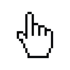 Pixelated hand cursor pointing up