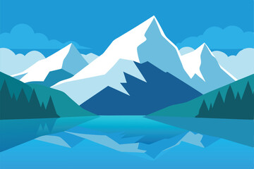 winter landscape with mountains