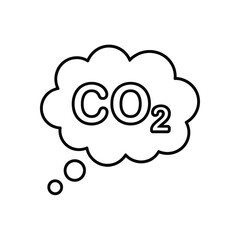 Carbon dioxide thought bubble icon