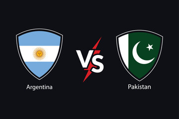 Argentina versus pakistan soccer match emblem