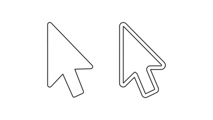 Cursor Arrow Outline Vector Illustration Pointing Device Icon Isolated on Transparent Backdrop