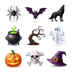 set of halloween elements
