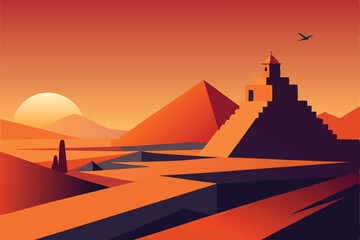egypt pyramids vector illustration