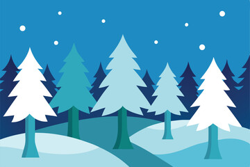 Obraz premium winter forest with snow covered trees .eps