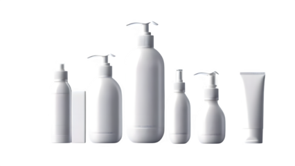 Products without labels on a gentle white to gray gradient background

