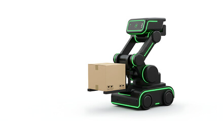 Autonomous Mobile Robot Delivering Package: Advanced AI Robotics for Logistics and Smart Industrial Automation