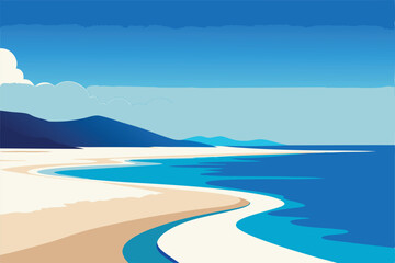 serene beach with clear waves and white sand  .eps