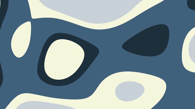 Blue Bloom Abstract topography animation with smooth transitions and layered shapes in blue, gray, and beige tones