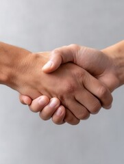 Business partnership agreement signing office handshake professional environment close-up trust building