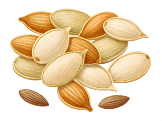 Pile of raw pumpkin seeds on a black background