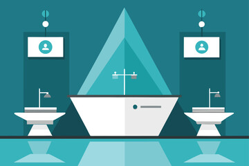 Triangle Light Design in Futuristic Bathroom