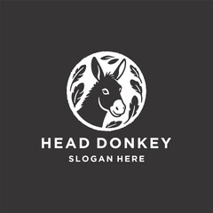 Friendly head donkey logo symbolizing humility and strength.