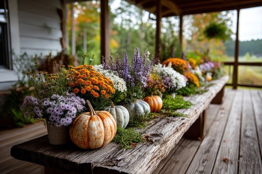 Autumnal porch display