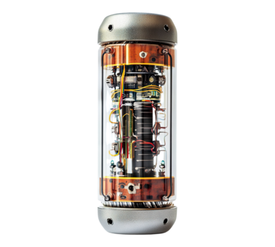 Capacitor tube socket isolated on transparent background