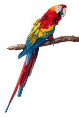 Fototapeta premium PNG Colorful parrot perched branch