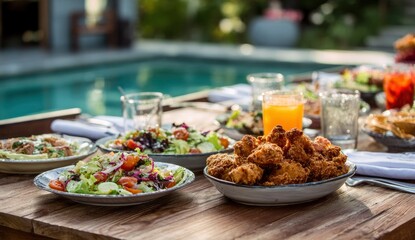 Poolside Fried Chicken Lunch