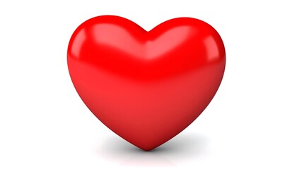 Glossy red heart on white