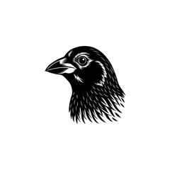 Obraz premium A grosbeak bird's head silhouette art vector illustration.