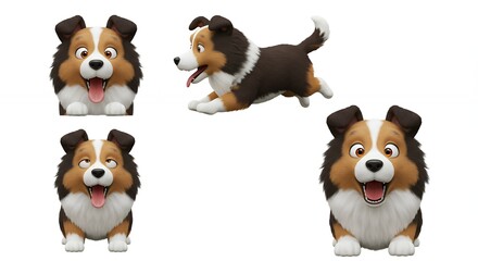 Obraz premium Cartoon dog images set