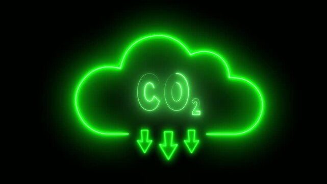 Carbon reduction and eco sustainability concept on the transparent background. Motion graphics of carbon reduction concept. 4k video animation.