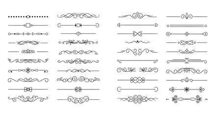 Decorative Flourishes Ornate Swirls Elegant Borders vector