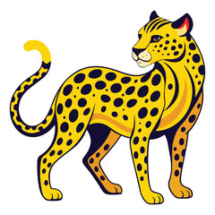 A funny cartoon leopard vector illustration