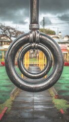 Metal rings in a playground