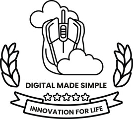 A white background with a mouse and a cloud