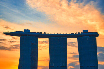 シンガポールの美しい夕景