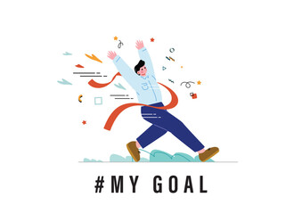 目標を達成するビジネスマン