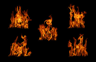 
 Black background fire, flames with torches and textures with splitting power effect, can grill red, burning with burning smoke and sparks in barbecue grill fire
