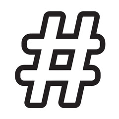 Obraz premium Bold black hashtag symbol on white background illustrating social media trend concept