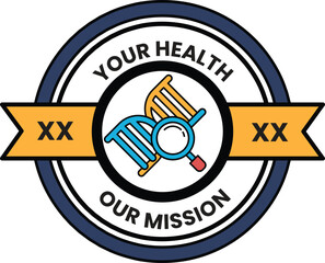 A black and white logo for a health mission