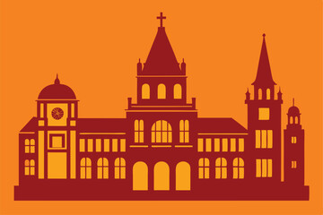Obraz premium vector illustration of the city hall