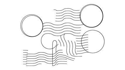 Abstract Flowchart Diagram Icons Set Outline Style Vector Illustration Connection