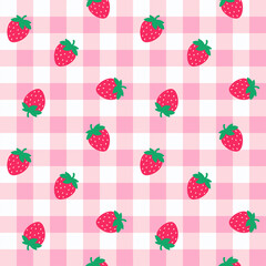 Strawberry Daisy Seamless Pattern
