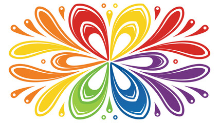 Rainbow floral burst abstract background