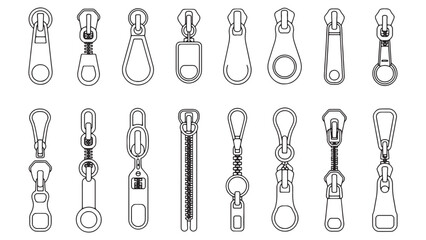 Diverse Zipper Pull Collection Vector Set for Clothing and Accessory Design Projects © Design Crush