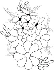 page ,color pages ,bouquet of flowers,illustration of a flower,flower, vector, floral, pattern, nature, illustration, vintage, flowers, plant, drawing, leaf, decoration, design, art, summer, sketch, 