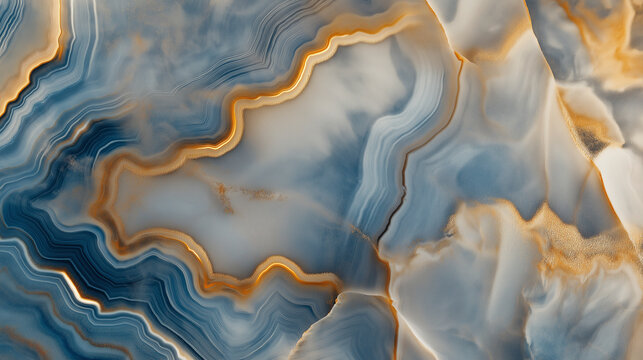 Textura abstrata de geodo com ondas em azul profundo e laranja flamejante