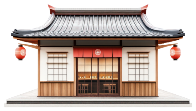 PNG Architecture japanese house red.