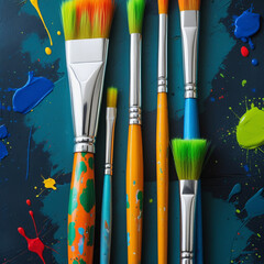 Fototapeta premium brushes and paints