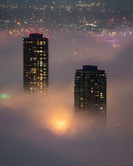 Skyscrapers in Fog