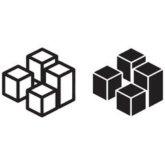 Obraz premium Two styles of geometric cube arrangements