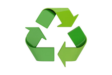 3D Recycling Illustration isolated on white background. recycle symbol on white background