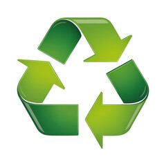 3D Recycling Illustration isolated on white background. recycle symbol on white background