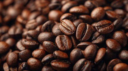 Obraz premium Roasted coffee beans close-up