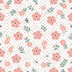 A pink flower wallpaper with many different pink flowers
