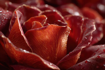 Intricate details of a delicate rose petal textures