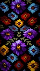 Obraz premium Floral textile pattern
